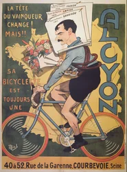 Plakat reklamujący cykle „Alcyon” ze zwycięzcami Tour de France Faber (1909), Lapize (1910), Garrigou (1911) 1911